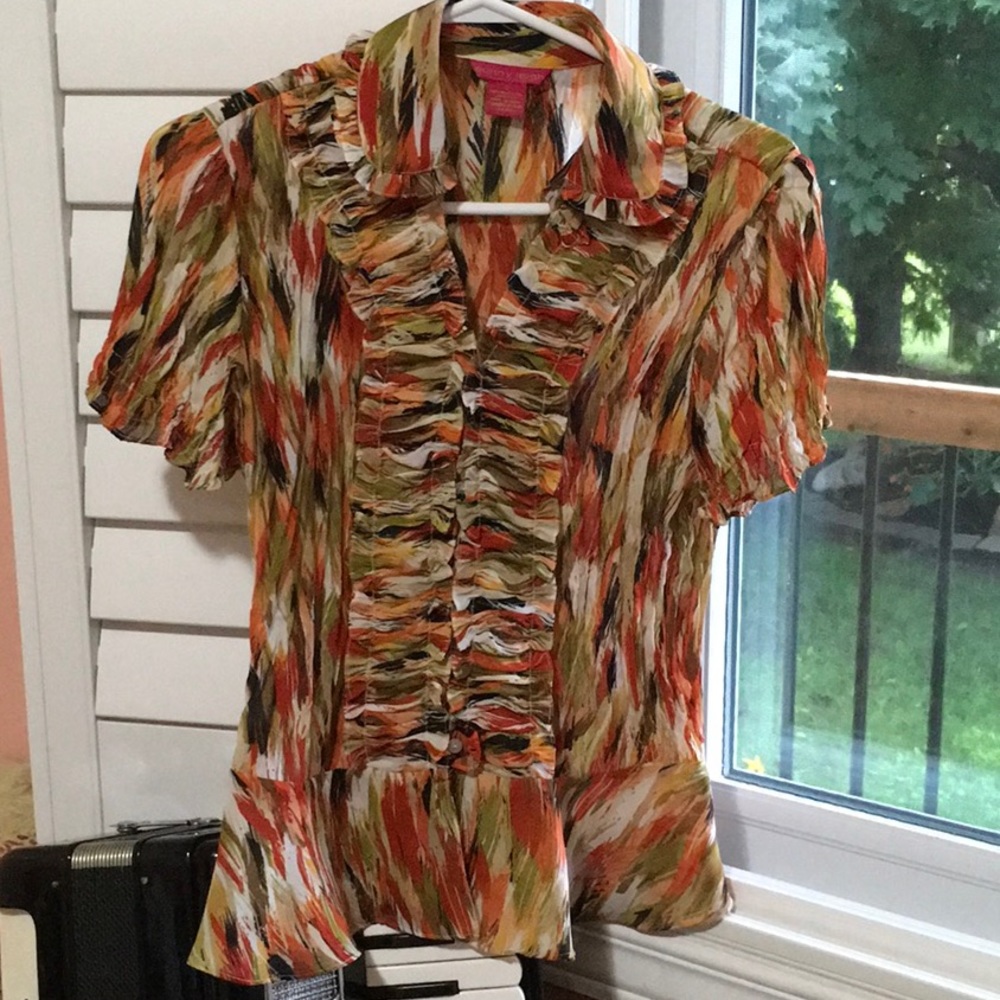 3/25$ Blouse BLOW OUT SALE, any 3 for 25$, peplum, fall colours US6